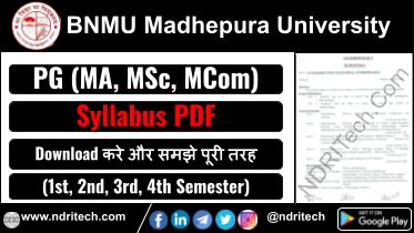 BNMU PG Syllabus MA MSc MCom Sem-1 2 3 4 Download PDF