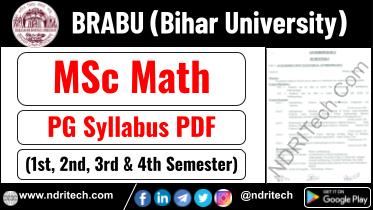 BRABU MSc Mathematics Syllabus Sem-1 2 3 4 Download Link