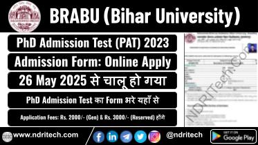 BRABU PAT 2023 PhD Admission 2025 Online Apply