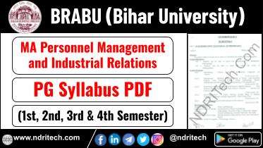 BRABU PG MA PMIR industrial Relation Syllabus Sem-1 2 3 4 Download Link