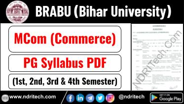 BRABU PG MCom Commerce Syllabus Sem-1 2 3 4 Download Link