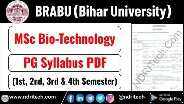 BRABU PG MSc Bio Technology Syllabus Sem-1 2 3 4 Download Link
