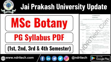 JP University MSc Botany Syllabus Sem-1 2 3 4 Download Link
