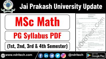 JP University MSc Mathematics Syllabus Sem-1 2 3 4 Download Link