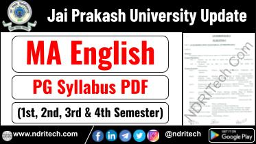 JP University PG MA English Syllabus Sem-1 2 3 4 Download Link
