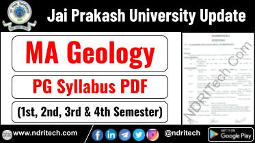 JP University PG MA Geology Syllabus Sem-1 2 3 4 Download Link