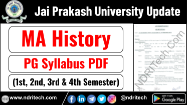 JP University PG MA History Syllabus Sem-1 2 3 4 Download Link