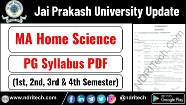 JP University PG MA Home Science Syllabus Sem-1 2 3 4 Download Link
