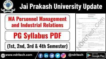 JP University PG MA PMIR industrial Relation Syllabus Sem-1 2 3 4 Download Link