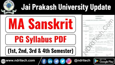 JP University PG MA Sanskrit Syllabus Sem-1 2 3 4 Download Link
