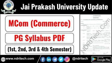 JP University PG MCom Commerce Syllabus Sem-1 2 3 4 Download Link