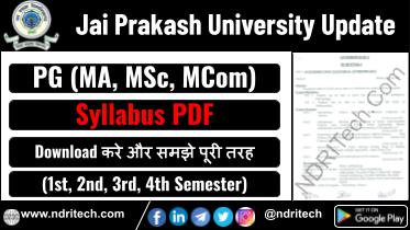 JP University PG Syllabus MA MSc MCom Sem-1 2 3 4 Download PDF