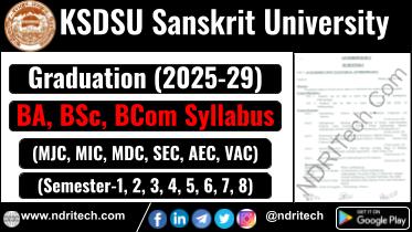 KSDSU BA BSc BCom Syllabus 2025-29 Kameshwar Singh Darbhanga Sanskrit University