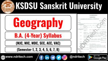 KSDSU BA Geography New Syllabus Sem- 1 2 3 4 5 6 7 8