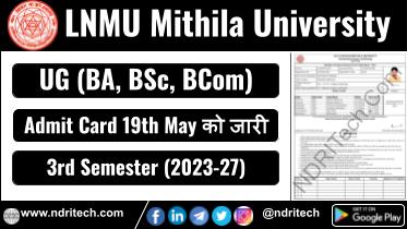 LNMU BA BSc BCom 3rd Sem Admit Card 2025 Session 2023-27 Download