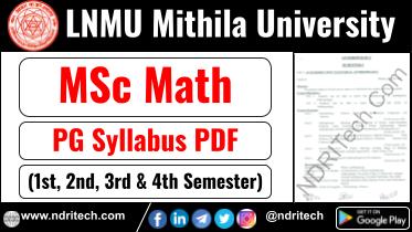 LNMU MSc Mathematics Syllabus Sem-1 2 3 4 Download Link