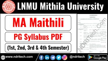 LNMU PG MA Maithili Syllabus Sem-1 2 3 4 Download Link