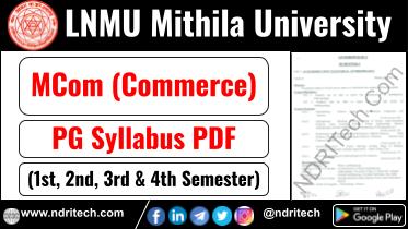 LNMU PG MCom Commerce Syllabus Sem-1 2 3 4 Download Link