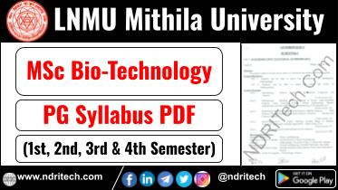 LNMU PG MSc Bio Technology Syllabus Sem-1 2 3 4 Download Link