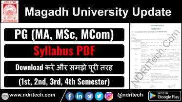 Magadh University PG Syllabus MA MSc MCom Sem-1 2 3 4 Download PDF
