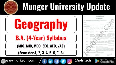 Munger University BA Geography New Syllabus Sem- 1 2 3 4 5 6 7 8