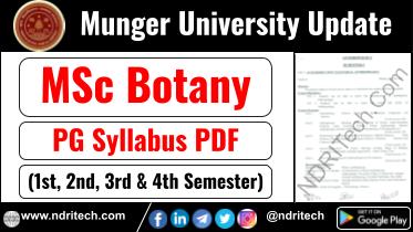 Munger University MSc Botany Syllabus Sem-1 2 3 4 Download Link