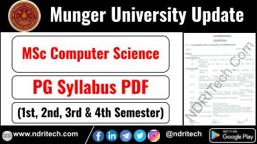 Munger University MSc Computer Science Syllabus Sem-1 2 3 4 Download Link