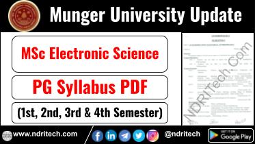 Munger University MSc Electronic Science Syllabus Sem-1 2 3 4 Download Link