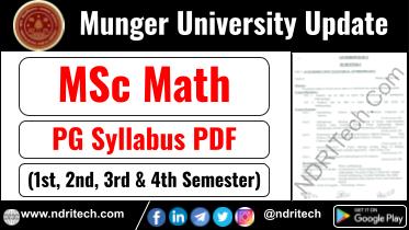 Munger University MSc Mathematics Syllabus Sem-1 2 3 4 Download Link