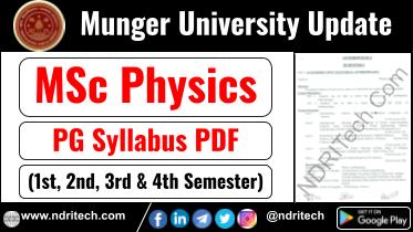 Munger University MSc Physics Syllabus Sem-1 2 3 4 Download Link