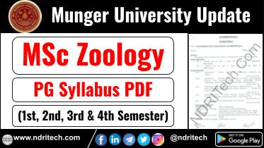 Munger University MSc Zoology Syllabus Sem-1 2 3 4 Download Link