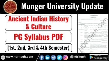 Munger University PG AIHC Ancient Indian History & Culture Syllabus Sem-1 2 3 4 Download Link