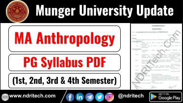 Munger University PG MA Anthropology Syllabus Sem-1 2 3 4 Download Link