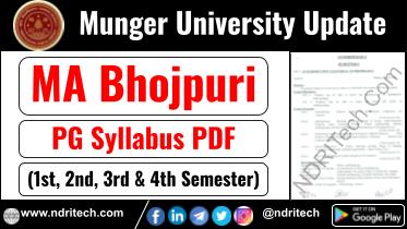 Munger University PG MA Bhojpuri Syllabus Sem-1 2 3 4 Download Link
