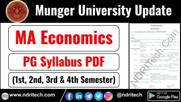 Munger University PG MA Economics Syllabus Sem-1 2 3 4 Download Link