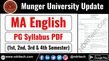 Munger University PG MA English Syllabus Sem-1 2 3 4 Download Link