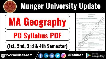 Munger University PG MA Geography Syllabus Sem-1 2 3 4 Download Link