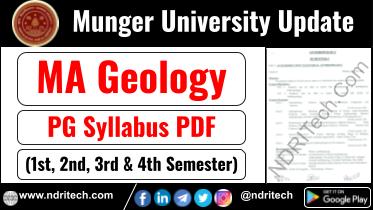 Munger University PG MA Geology Syllabus Sem-1 2 3 4 Download Link