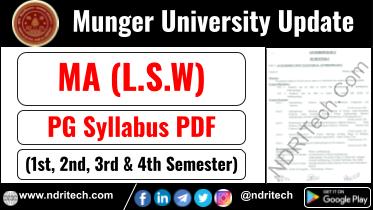 Munger University PG MA LSW Syllabus Sem-1 2 3 4 Download Link