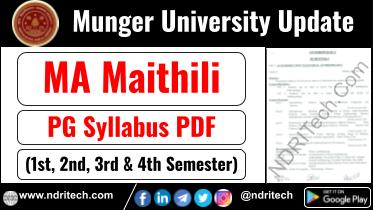 Munger University PG MA Maithili Syllabus Sem-1 2 3 4