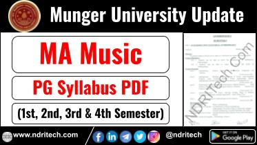 Munger University PG MA Music Syllabus Sem-1 2 3 4 Download Link