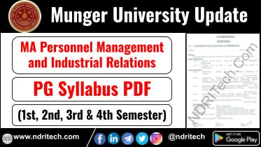 Munger University PG MA PMIR industrial Relation Syllabus Sem-1 2 3 4 Download Link