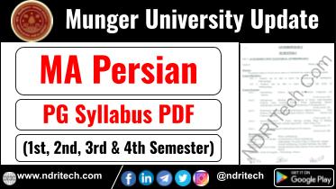 Munger University PG MA Persian Syllabus Sem-1 2 3 4 Download Link