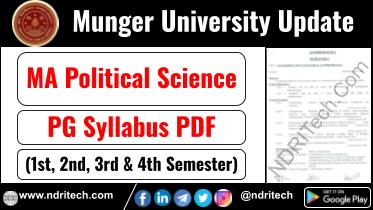 Munger University PG MA Political Science Syllabus Sem-1 2 3 4 Download Link