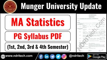 Munger University PG MA Statistics Syllabus Sem-1 2 3 4 Download Link