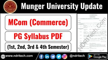 Magadh University PG MCom Commerce Syllabus Sem-1 2 3 4 Download Link