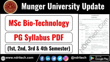 Munger University PG MSc Bio Technology Syllabus Sem-1 2 3 4 Download Link