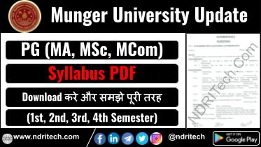 Munger University PG Syllabus MA MSc MCom Sem-1 2 3 4 Download PDF