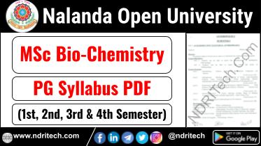 NOU MSc Bio-Chemistry Syllabus Sem-1 2 3 4 Download Link