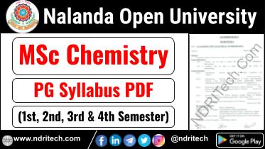 NOU MSc Chemistry Syllabus Sem-1 2 3 4 Download Link